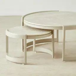 Pironi Matte Beige Latte Outdoor Coffee Table