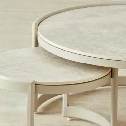 Pironi Matte Beige Latte Outdoor Coffee Table