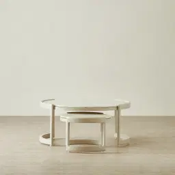 Pironi Matte Beige Latte Outdoor Coffee Table
