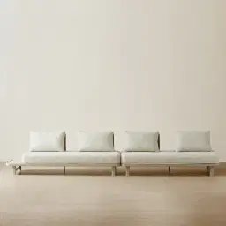 Luciana Matte Beige Latte 4-Seater Outdoor Sofa