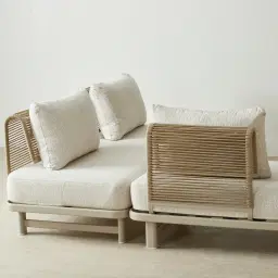 Luciana Matte Beige Latte 4-Seater Outdoor Sofa