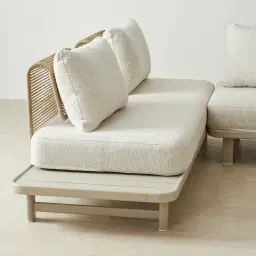 Luciana Matte Beige Latte 4-Seater Outdoor Sofa