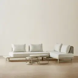 Luciana Matte Beige Latte 4-Seater Outdoor Sofa