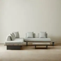Carlotta Matte Anthracite 5-Seater Outdoor Sofa With Coffee Table