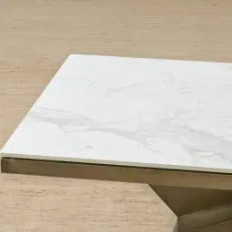 Vania Brushed Bronze Coffee Table with Statuario White Sintered Stone Top