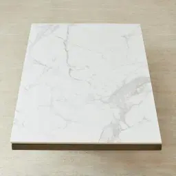 Vania Brushed Bronze Coffee Table with Statuario White Sintered Stone Top