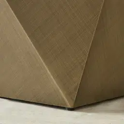 Vania Brushed Bronze Side Table with Statuario White Sintered Stone Top