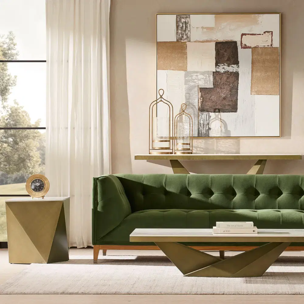 Vania Statuario White Sintered Stone Side Table