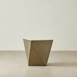 Vania Brushed Bronze Side Table with Statuario White Sintered Stone Top