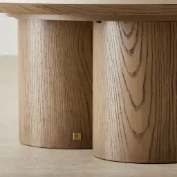 Terzetto Pandora Brown Sintered Stone Round Coffee Table High - Medium Brown Wooden Legs 90x45cm