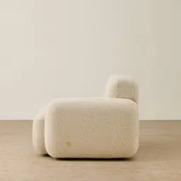 Capri Pearl Beige Modular 1 Seater Right Arm