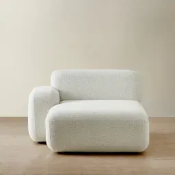 Capri Stone White Modular Left Chaise
