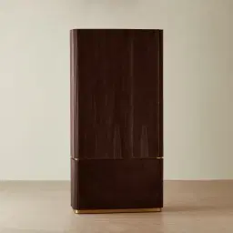San Pierre II Ebony Brown Ash Veneer High Cabinet