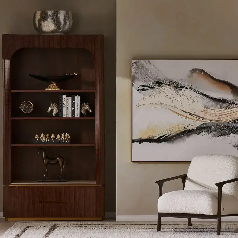 San Pierre II Walnut Veneer Bookshelf