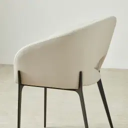 Polina Glacier Grey Vegan Leather Dining Chair - Black Legs