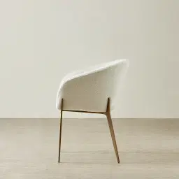 Polina Fusion Grey Fabric Dining Chair - Brushed Bronze Legs