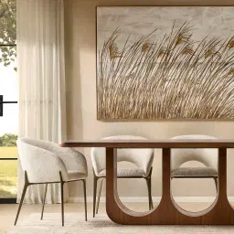 Polina Fusion Grey Fabric Dining Chair - Brushed Bronze Legs