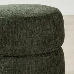 Polly Kids Green Chenille Fabric Play Stool