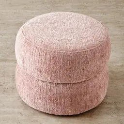 Polly Kids Dusty Pink Chenille Fabric Play Stool