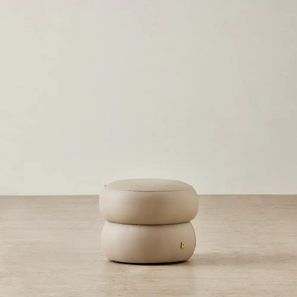 Polly Kids Sand Beige Vegan Leather Play Stool