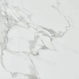 Archie Black Round Dining Table with Statuario White Sintered Stone Top - 120cm