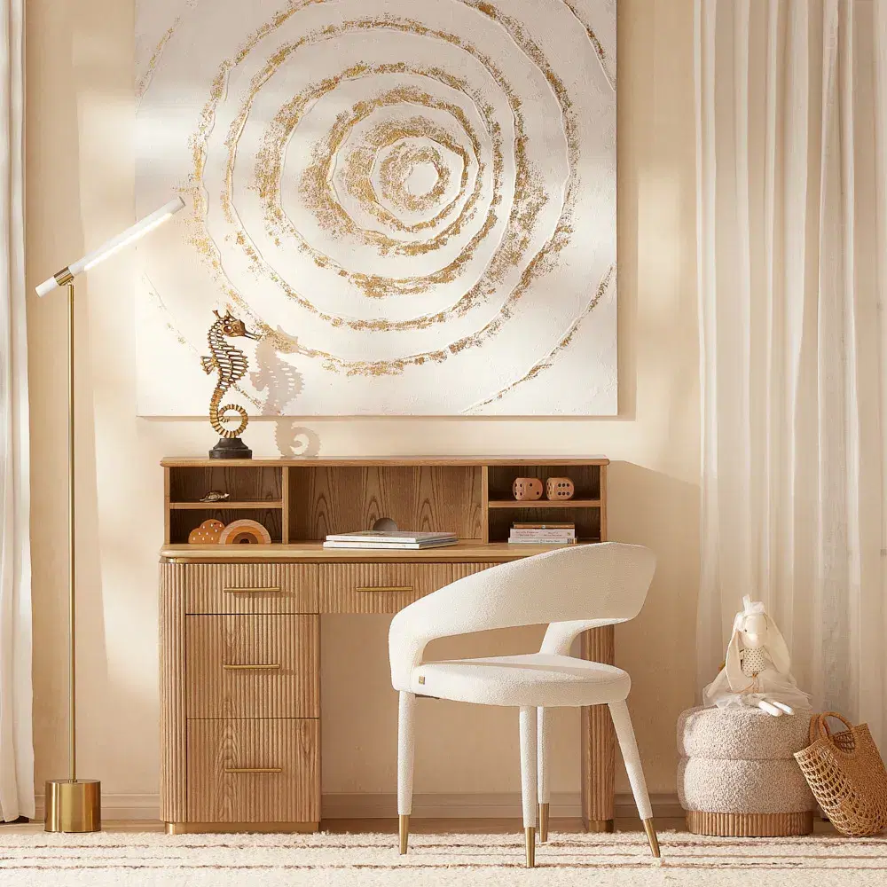 San Pierre Kids Light Brown Ash Veneer Study Desk