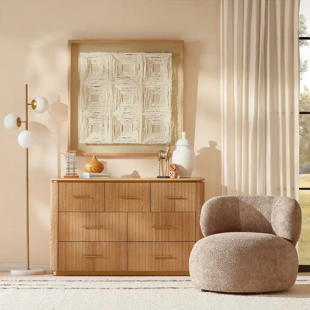 San Pierre Kids Light Brown Ash Veneer Dresser