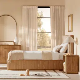 San Pierre Light Brown Ash Veneer King Single Bed