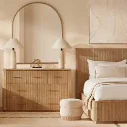 San Pierre Light Brown Ash Veneer Double Bed