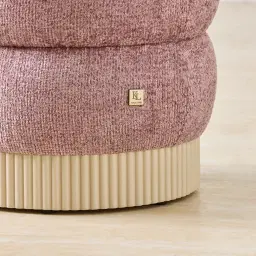 Pixie Mauve Fabric Kids Play Stool in Beige Base