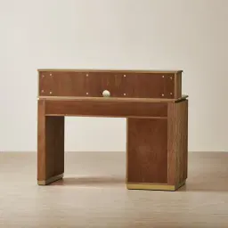 San Pierre Kids Toffee Brown Ash Veneer Study Desk