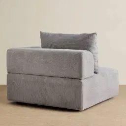 Riviera III Graphite Fabric Sofa - Left Seat