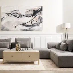 Riviera III Graphite Fabric Sofa - Left Seat