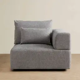 Riviera III Graphite Fabric Sofa - Right Seat