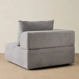 Riviera III Graphite Fabric Sofa - Right Seat