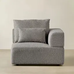 Riviera III Graphite Fabric Sofa - Right Seat