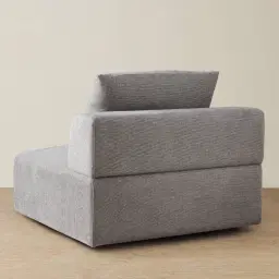 Riviera III Graphite Fabric Sofa - Armless Seat