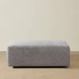 Riviera III Graphite Fabric Sofa - Rectangular Ottoman