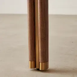 Portobello II Toffee Brown Ash Veneer Side Table - Pandora Brown Sintered Stone Top