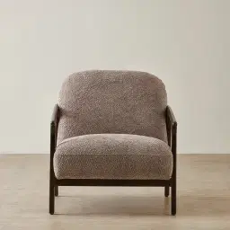 Delphine Warm Taupe Woven Fabric Occasional Chair