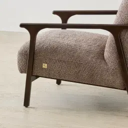 Delphine Warm Taupe Woven Fabric Occasional Chair