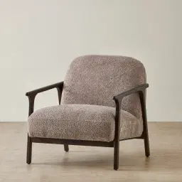 Delphine Warm Taupe Woven Fabric Occasional Chair