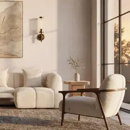 Delphine Mid Beige Fabric Occasional Chair