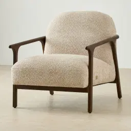 Delphine Mid Beige Fabric Occasional Chair