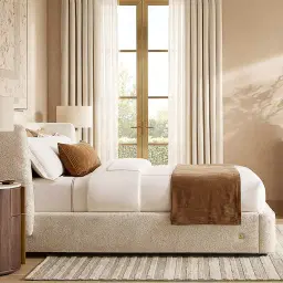 Antonella Stone Cream Fabric King Bed