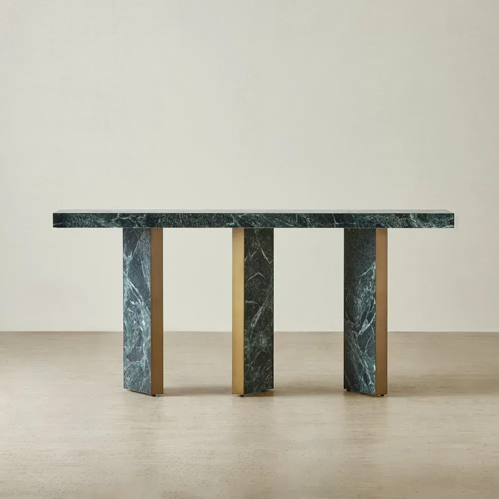 Luna Matte Emerald Sintered Stone Console Table