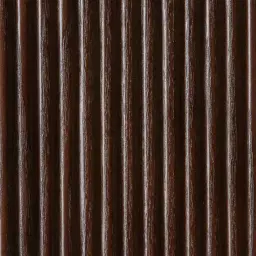 San Pierre Ebony Brown Ash Veneer Single Leg Console Table with Travertine Finish Sintered Stone Top