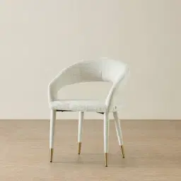 Moulin Fusion Grey Woven Fabric Dining Chair - Champagne Gold Legs