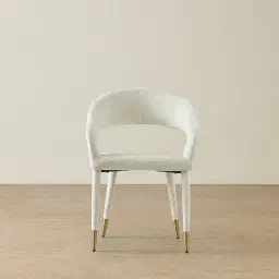 Moulin Fusion Grey Woven Fabric Dining Chair - Champagne Gold Legs