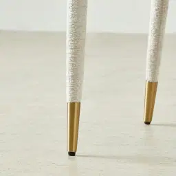 Moulin Fusion Grey Woven Fabric Dining Chair - Champagne Gold Legs